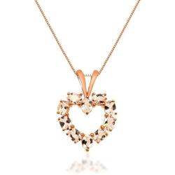 Gin & Grace 10K Rose Gold Genuine Pink Morganite Gemstone Pendant Necklace for Women