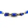Hemp Choker with Blue Glass Oval Bead and Lapis Semi Precious Stone Chips Hemp Choker with Blue Glass Oval Bead and Lapis Semi Precious Stone Chips