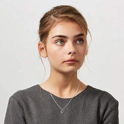 Molly B London 1pt Diamond Love Heart Necklace - Girls Jewelry for Christening Gift to Teen Birthday Present