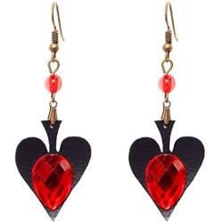 RareLove Vintage Lolita Red Rhinestone Teardrop with Butterfly Dangle Earrings