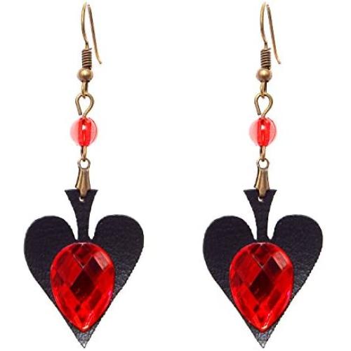 RareLove Vintage Lolita Red Rhinestone Teardrop with Butterfly Dangle Earrings