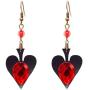 RareLove Vintage Lolita Red Rhinestone Teardrop with Butterfly Dangle Earrings