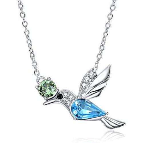 YFN 925 Sterling Silver Hummingbird Necklace Hummingbird Jewelry Hummingbird Gifts for Women Pendant Gifts