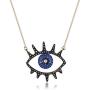 SUPRAONE Blue Evil Eye Pendant Necklace 925 Sterling Silver Cubic Zirconia CZ Fine Jewelry Set for Women Girls Chain Adjustable 15'' + 2'' Extensioner Chain,Free Christmas Gifts