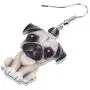 NEWEI Drop Acrylic French Bull Pug Dog Big Long Dangle Earrings Fashion Animal Jewelry For Girl Women