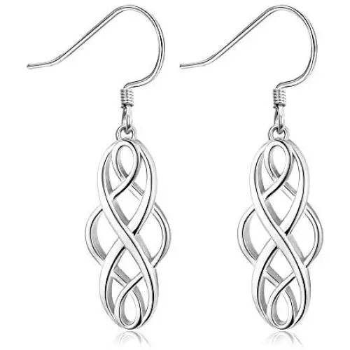 Sllaiss 925 Sterling Silver Celtic Knot Dangle Earrings Good Luck Irish Celtic Knot Vintage Drop Earrings Celtic Jewelry for Women Sllaiss 925 Sterling Silver Celtic Knot Dangle Earrings Good Luck Irish Celtic Knot Vintage Drop Earrings Celtic Jewelry for Women