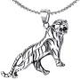 Xusamss Punk Stainless Steel Animal Tiger Pendant Necklace,24inches Square Box Chain