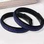 Mens Leather Bracelet Blue and Black Leather Braided Bracelet with Black Stainless Steel Magnetic Buckle