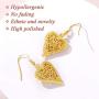 FindChic Vintage Indian Earrings for Women Ethnic Antique Carving Hollow Out Patterned Heart/Chili/Waterdrop/Moon Dangle Earrings for Girls, with Jewelry Box