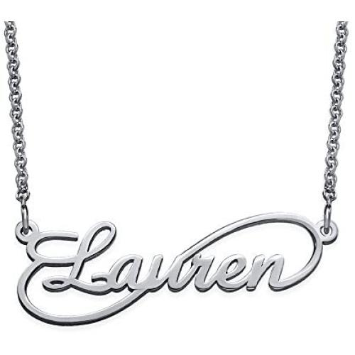 Name Necklace Infinity Style in Sterling Silver - Personalized & Custom Made Jewelry - Gift for Her…