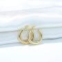 HAIAISO 14K Gold Plated Chunky Open Hoop Earrings - Thick Gold 5MM Lightweight Loop Earrings for Women Girls Gifts