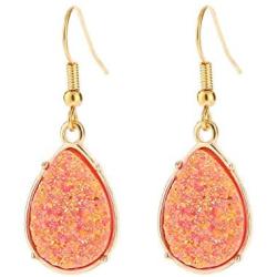 BaubleStar Chic Simulated Druzy Earrings Tear Drop Dangle Earrings