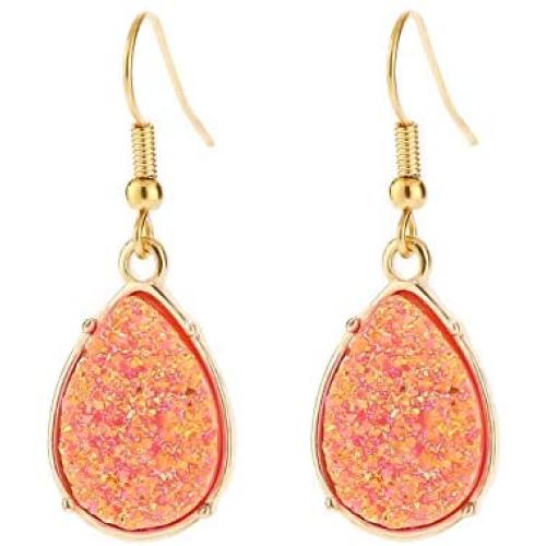 BaubleStar Chic Simulated Druzy Earrings Tear Drop Dangle Earrings