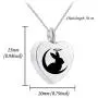 Heart Ashes Necklace Comes with Rabbit Stainless Steel Cremation Jewelry Memorial Ashes Pendant for Ashes for Moon Festival