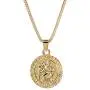 AILUOR St Christopher Medal Patron Saint of Travelers Catholic Protection Pendant Necklace, Gold Silver Tone Devotional Pendant with Prayer Card Jewelry Unisex