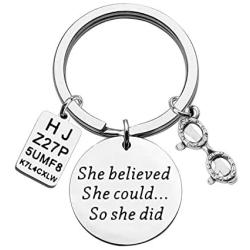 ENSIANTH Optometrist Gift She Believed She Could So She Did Keychain Eye Doctor Gift Optometrist Graduation Jewelry