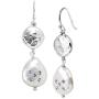 Silpada Bold As Ice 14-14.5 mm Grey Freshwater Cultured Pearl Drop Earrings with Crystals in Sterling Silver