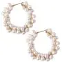 Chic Add Pink Circle Earrings Circle Imitation Pearl Earrings 1.65 in Diameter Ins Style Exaggerated Earrings