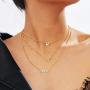 PANTIDE 3Pcs Constellation Zodiac Layer Necklaces for Women Girls, Retro Gold Plated 12 Constellation Pendant Necklace Exquisite Letter Horoscope Old English Zodiac Sign Necklace Jewelry Birthday Gift