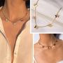 IFKM Butterfly Choker Necklace for Women, 14K Gold Plated Layered Chain Dainty Cute Butterfly Choker Pendant Charm Jewelry Necklace for Girls