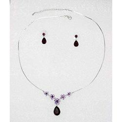 Faship Gorgeous Rhinestone Crystal Floral Necklace Earrings Set