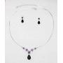 Faship Gorgeous Rhinestone Crystal Floral Necklace Earrings Set