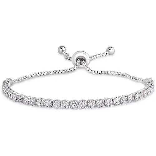 Victoria Townsend Cubic Zirconia Elegant Adjustable Tennis Bracelet for Women