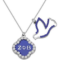 BAUNA ZPB Sorority Jewelry ZBP Rhinestone Earring Beaded Bracelet 1920 Zeta Greek Gift Finer Women Necklace