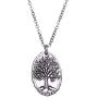 VASSAGO 3D Engraved Vintage Nordic Myth Tree of Life Yggdrasil World Tree Pendant Viking Amulet Necklace