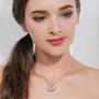 EVER FAITH 925 Sterling Silver CZ Simple''I Love You to the Moon and Back'' Heart Pendant Necklace