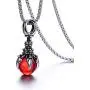 HUANIAN Charm Punk Titanium Stainless Steel Dragon Claw Pendant Crystal Ball Necklace,24inches Chain HUANIAN Charm Punk Titanium Stainless Steel Dragon Claw Pendant Crystal Ball Necklace,24inches Chain