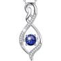 Blue Sapphire Necklace for Wife Birthday Gifts Forever Love Infinity Jewelry September Birthstone Sterling Silver