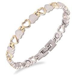 Magnetic Bracelets for Women Titanium Steel Therapy Bracelet Pain Relief for Arthritis 3501 Gauss Magnets Titanium Steel Adjustable Bracelets