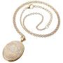 Vintage Engraved Flower Photo Locket Picture Pendant Necklace Gold Carved Heart Shaped Pattern Memorial Jewelry for Women