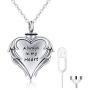 Cuoka Urn Necklaces for Ashes Cremation Jewelry for Ashes 925 Sterling Silver Cremation Necklace for Ashes Angel Wing Always in My Heart Necklace Ashes Necklace (Always in My Heart)