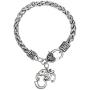 VASSAGO Vintage Amulet Ganesh Hindu Elephant God of Success Om Ohm Pendant Wheat Chain Bracelet for Women&Men