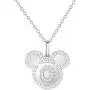 Disney Mickey Mouse Initial Sterling Silver and Cubic Zirconia Necklace, 18” Disney Mickey Mouse Initial Sterling Silver and Cubic Zirconia Necklace, 18”