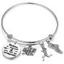 Runner Bracelet Marathon Running Gift Believe in Yourself and You Will be Unstoppable Runner Inspirational Jewelry (silver)
