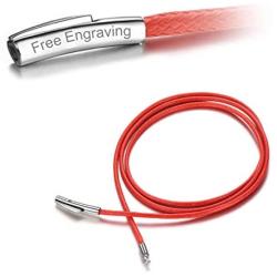 FaithHeart Braided Leather Cord 2MM/3MM Chain Necklace Stainless Steel Durable Snap Clasp, Men Women DIY Waterproof Woven Wax Rope Chain for Pendant (Gift Packaging)