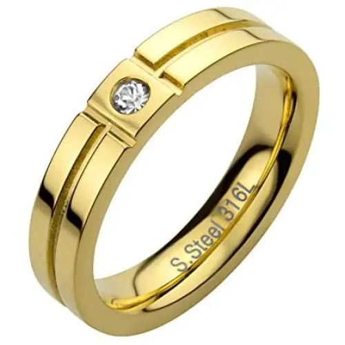 555Jewelry Womens Classic Sleek Chic Stainless Steel Bright CZ Inlay Band Rings 555Jewelry Womens Classic Sleek Chic Stainless Steel Bright CZ Inlay Band Rings