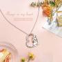 FLYOW S925 Sterling Silver Always in My Heart Dog Pendant Necklace for Women Teen Girl with Dog Gift For Her