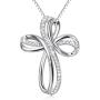 POPLYKE Cross Necklace Sterling Silver Infinity Loop Cross Pendant Necklace for Women Girls Boys