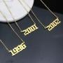 Joycuff Birthday Year Necklace for Women 18K Gold Plated Stainless Steel Birth Year Number Pendant Necklace Memorable Anniversary Jewelry for Girls