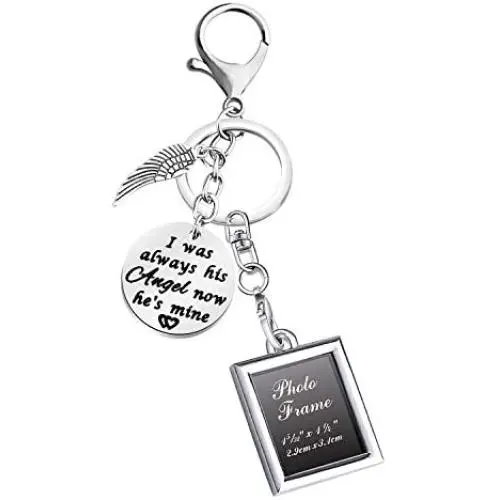 KUIYAI Memorial Keychain I was Always His Angel Now Hes Mine Memorial Picture Frames in Memory of Loved One Sympathy Gift KUIYAI Memorial Keychain I was Always His Angel Now Hes Mine Memorial Picture Frames in Memory of Loved One Sympathy Gift