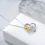 WINNICACA [ Sunflower & Dainty Sterling Silver Created Opal Flower Choker Necklace Jewelry for Women Birthday Gifts