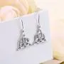 925 Sterling Silver Good Luck Irish Trinity Celtic Knot Triangle Vintage Dangle Drop Earrings 925 Sterling Silver Good Luck Irish Trinity Celtic Knot Triangle Vintage Dangle Drop Earrings