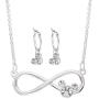 Disney Mickey Mouse Silver Plated Infinity Necklace and Hoop Earring Set; Jewelry for Women