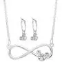 Disney Mickey Mouse Silver Plated Infinity Necklace and Hoop Earring Set; Jewelry for Women Disney Mickey Mouse Silver Plated Infinity Necklace and Hoop Earring Set; Jewelry for Women