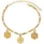 kelistom Customised Letter 18k Gold Plated 4mm Figaro Chain Initial Anklet for Women Fashion Ankle Bracelet 1-7 Letters Available
