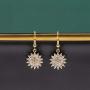 18k Gold Sunflower Drop Earrings Dainty Cubic Zirconia Flower Earrings Hypoallergenic Handmade Earrings Gift for Women Girls